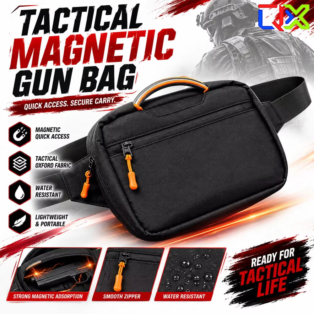 Edc Carry Bag For Men - Riñonera Táctica Magnética de Liberación Rápida,
