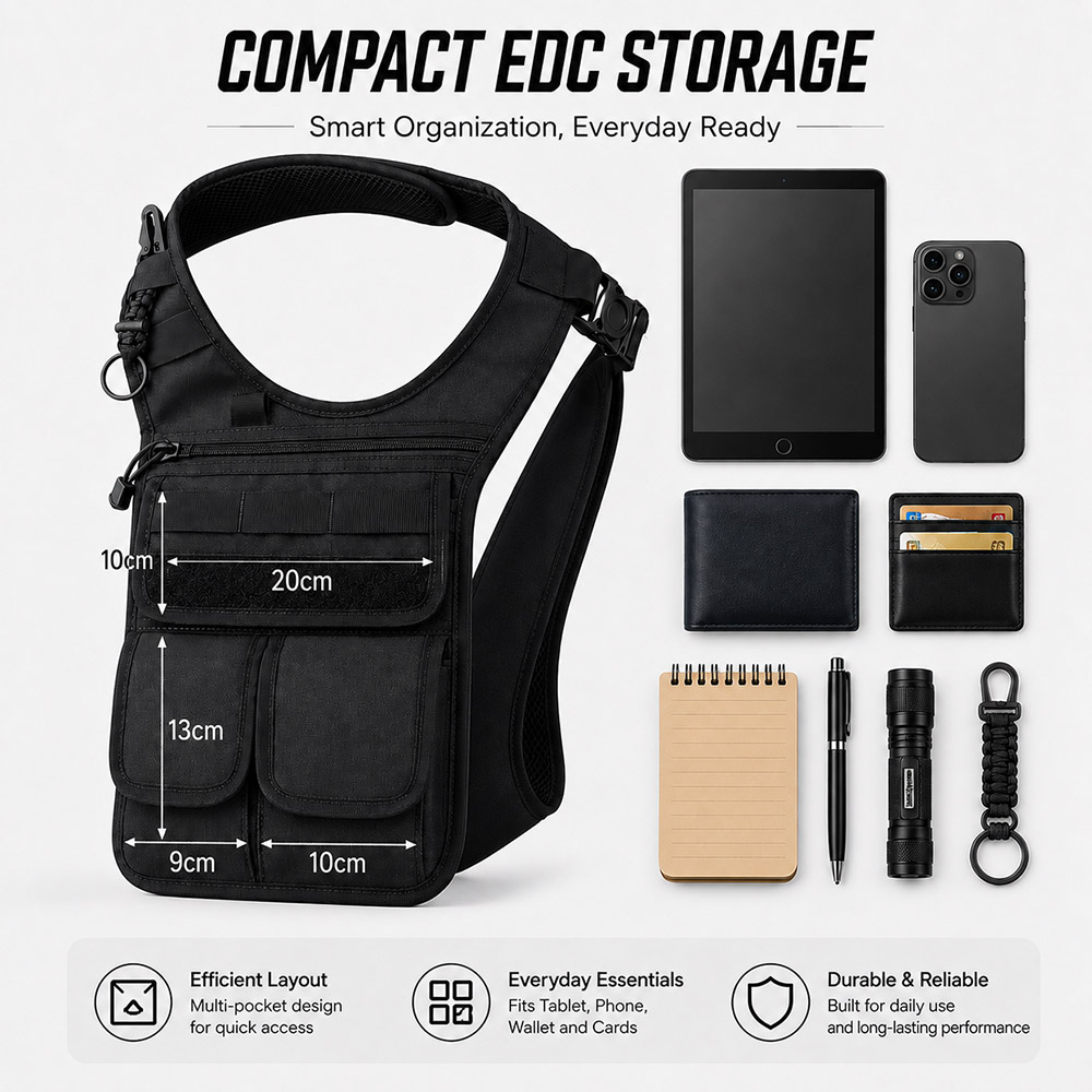 Bolso táctico oculto QX, bando - Edc Carry Bag For Men reseña y precio