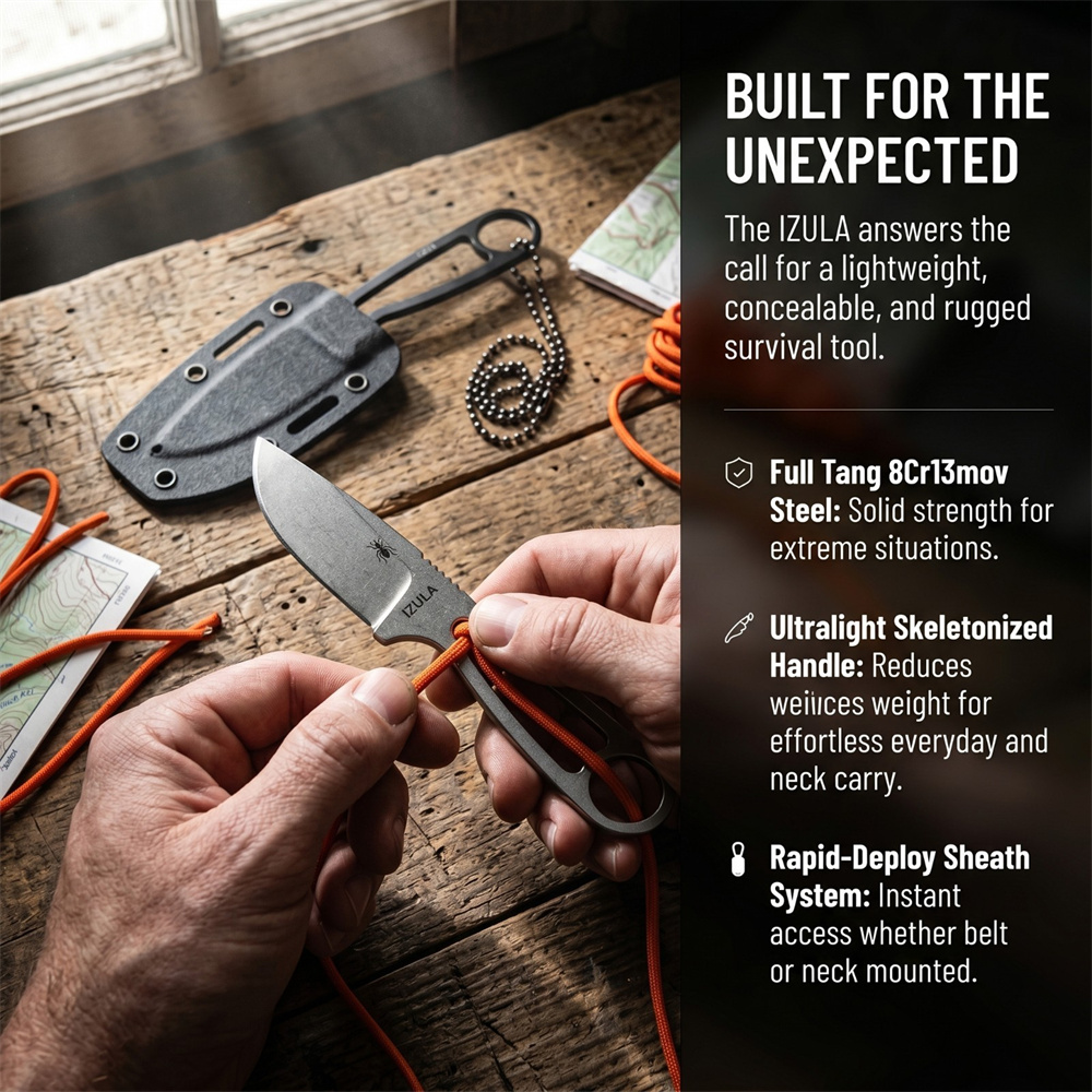 Cuchillo de Supervivencia de H - Edc Fixed Blade Deep Carry reseña y precio