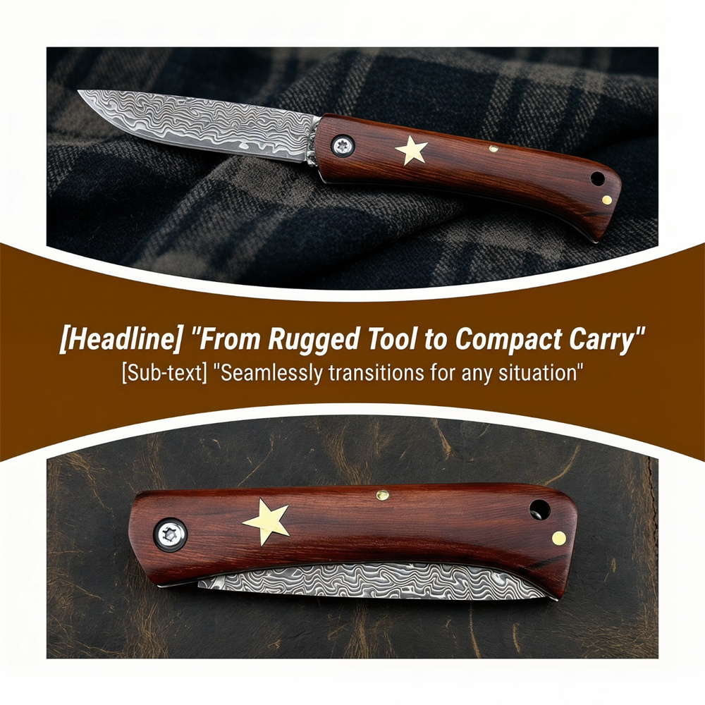 Cuchillo de Bolsillo Plegable  - Edc Fixed Blade Deep Carry reseña y precio